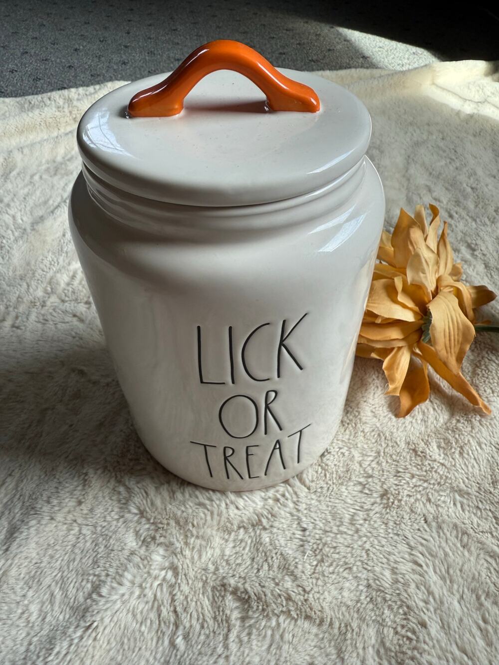 Rae Dunn Lick or Treat Cookie Jar 9" Tall